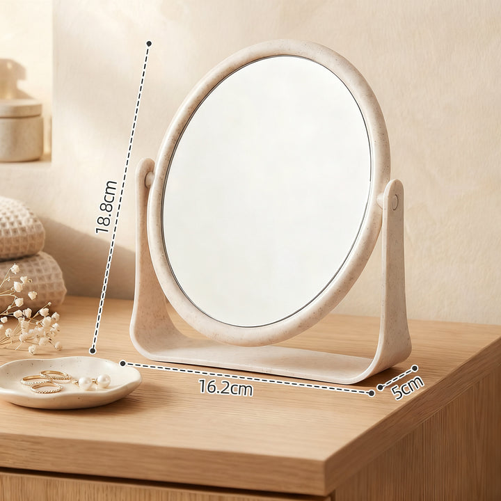 Table mirror, round, 360° rotatable