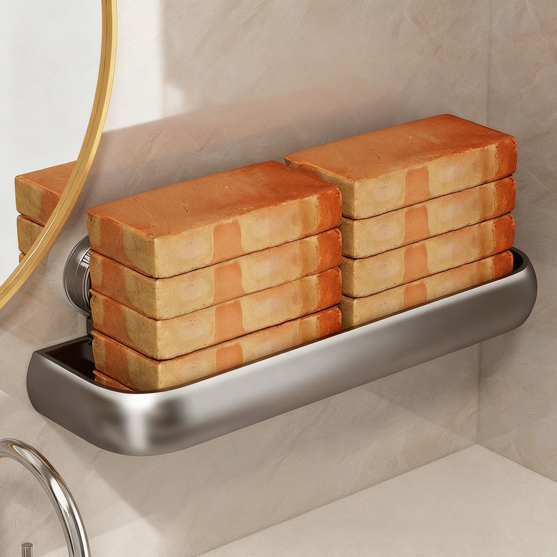 Bathroom shelf with suction cup, height adjustable