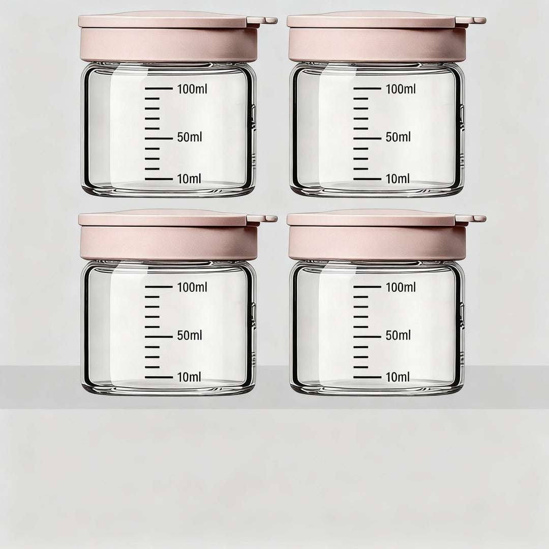 Borosilicate glass storage jar with measurement scale