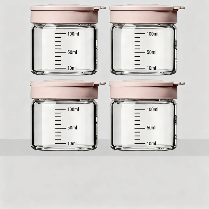 Borosilicate glass storage jar with measurement scale