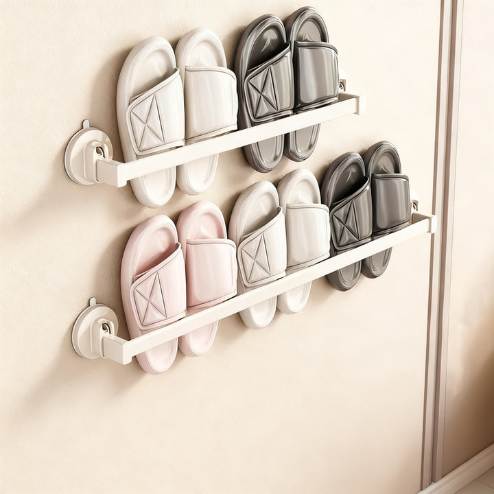 Wall-mounted slipper rack made of space aluminum