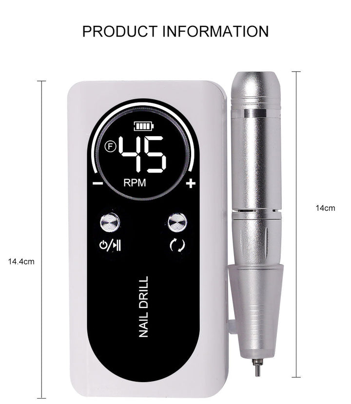 Stornfield | Professional Portable Electric Nail File 45000RPM with Rechargeable Battery | Low Noise Level for Manicure
