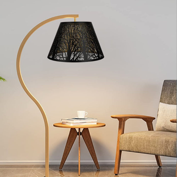 Stornfield | Medium Barrel Fabric Lamp Shade for Table and Floor Lamps, 7x13x7.8 Inches, Natural Ventilated Linen, Handmade, Spider (White)