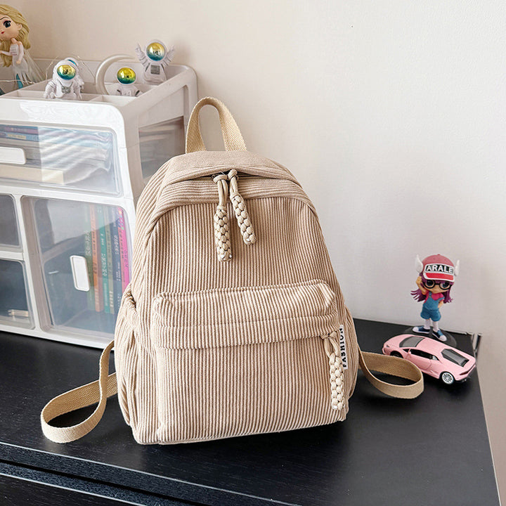 Large PU backpack, light, solid color