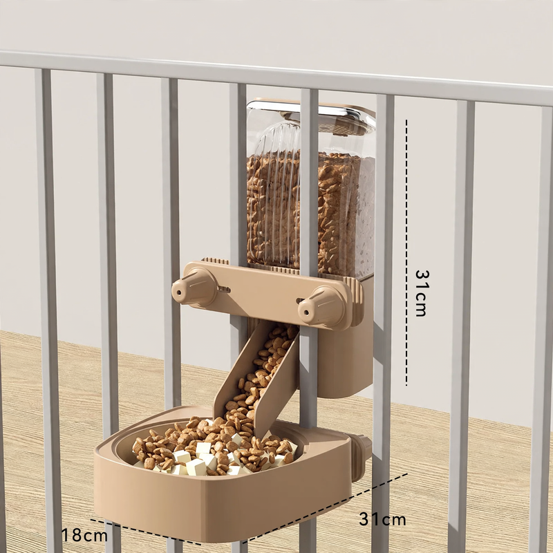 Hanging water and feeding bowls for pets
