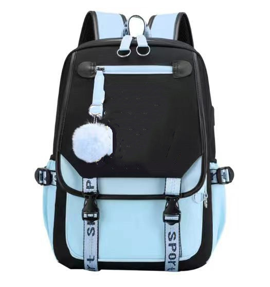 Denim backpack, large capacity