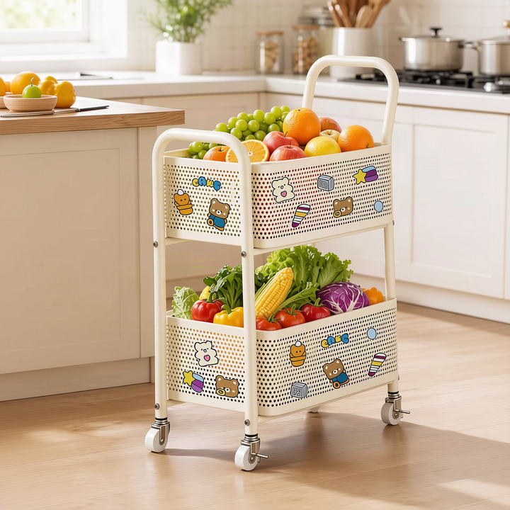 Fruit and vegetable cart, 2-layer