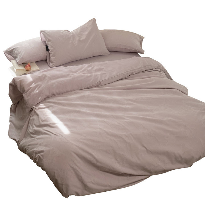 Cotton bedding set with jacquard pattern