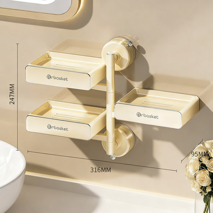 Rotatable soap dish with suction cup