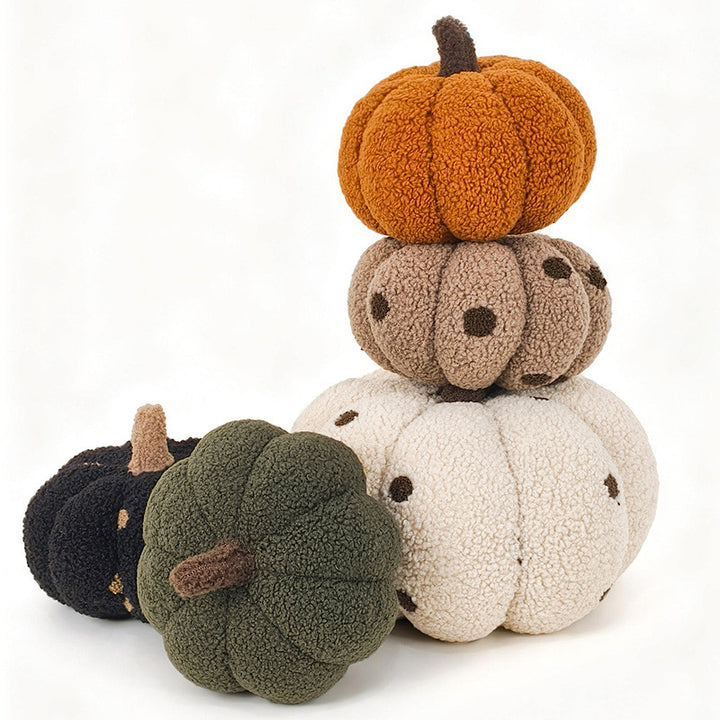 Fluffy pumpkin cuddle cushion, short pile