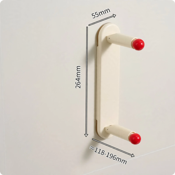 Extendable clothes rail, wall-mounted, without drilling