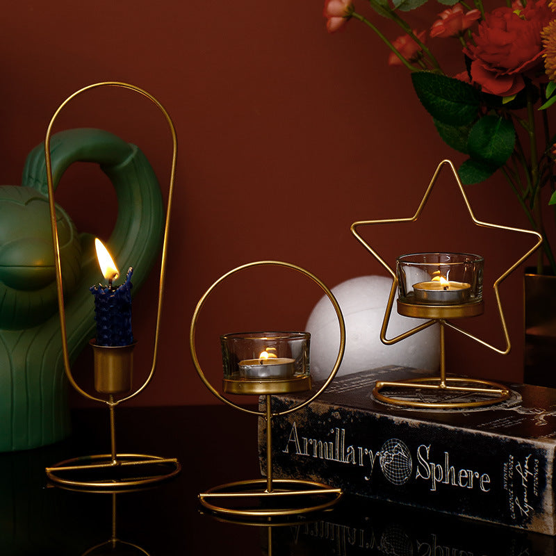 Iron Candle Holder, Modern Design
