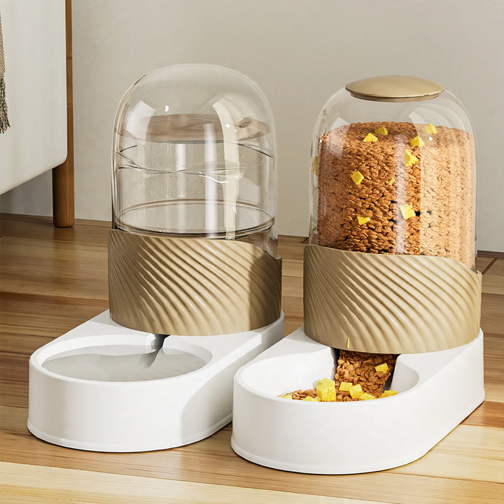 Automatic feeding and drinking system for pets