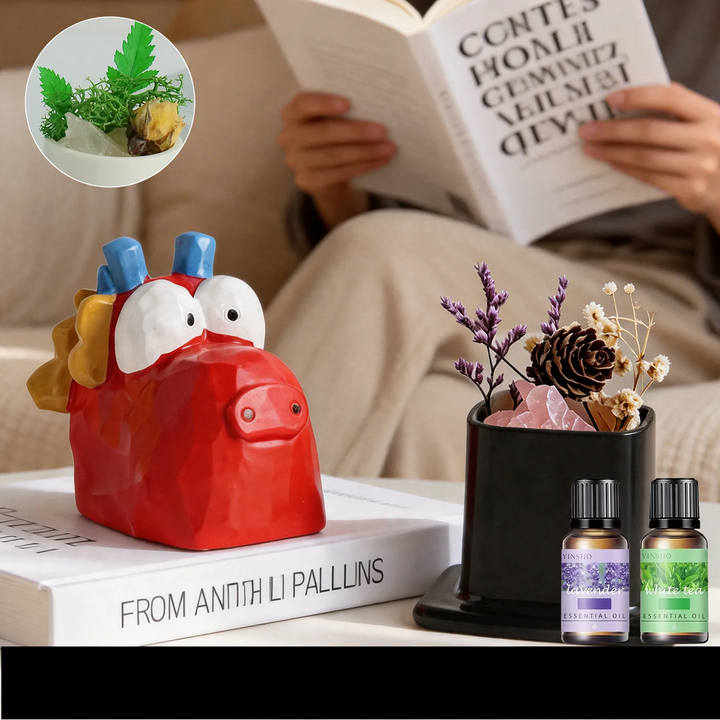 Aroma stone set with essential oils