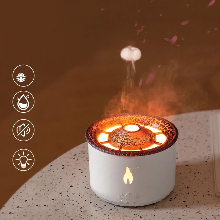 Ultrasonic diffuser with mist effect and aroma function