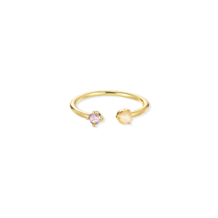 Birthstone ring, adjustable