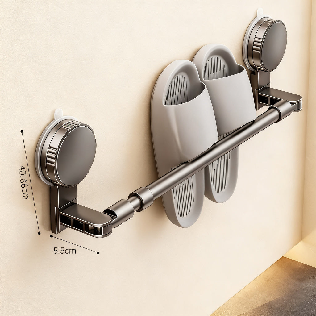 Wall-mounted slipper rack with suction cup, extendable