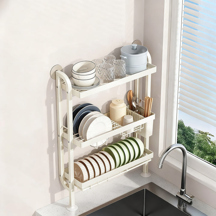 Narrow dish drying rack for the sink