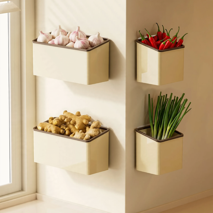 Wall-mounted storage box, PET, self-adhesive