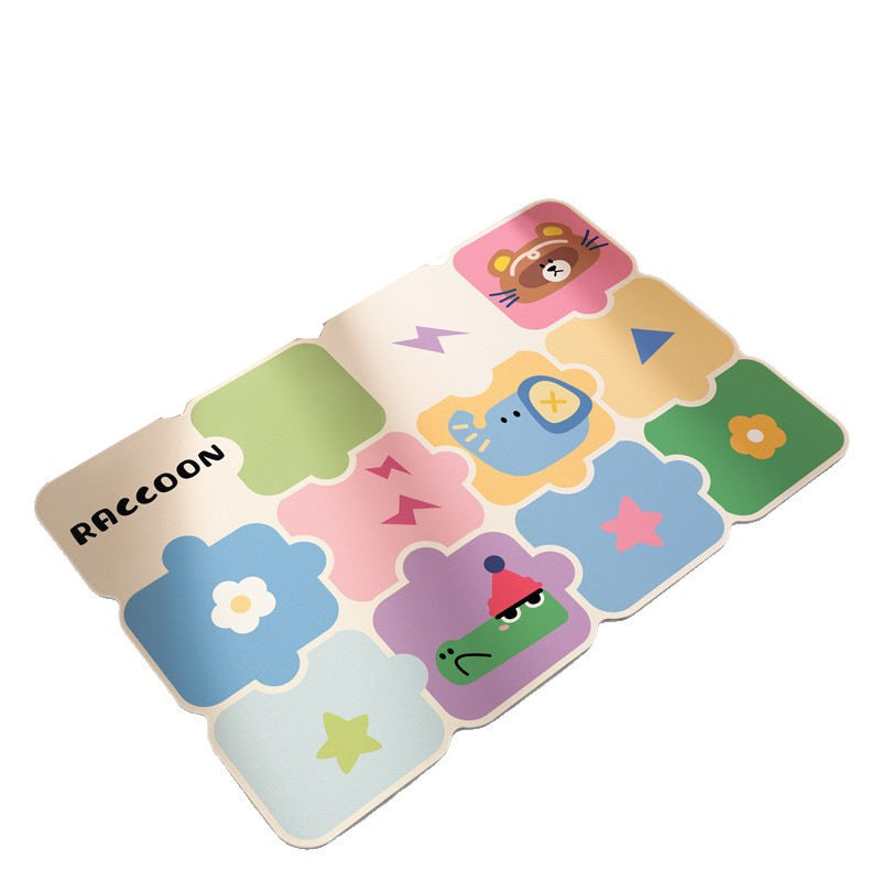 Square diatomaceous earth doormat with pattern