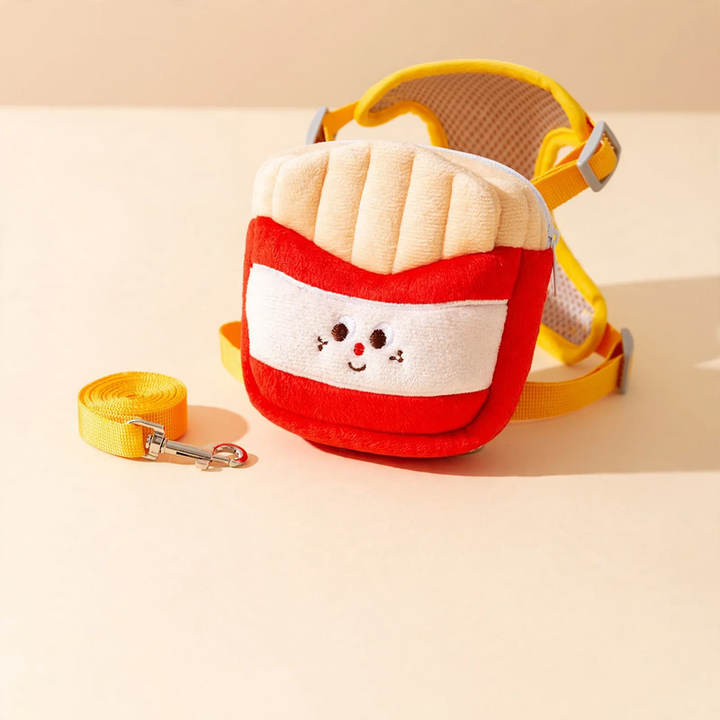 Chest harness with backpack for cats and small dogs