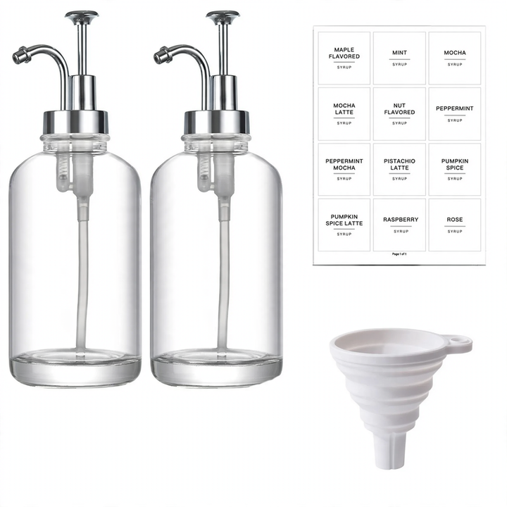 Glass soap and lotion dispenser, 500 ml