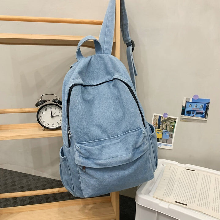 Denim fabric backpack, lightweight and versatile