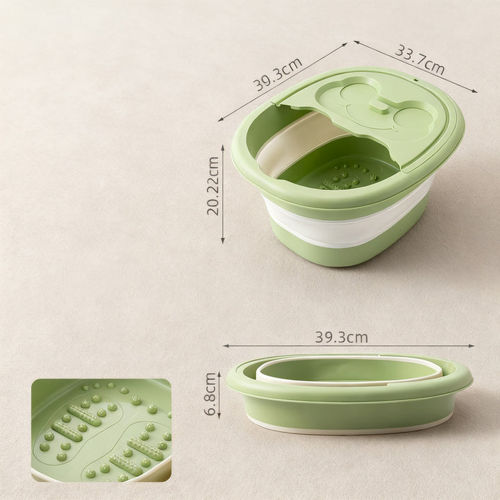 Foldable foot bath with massage function