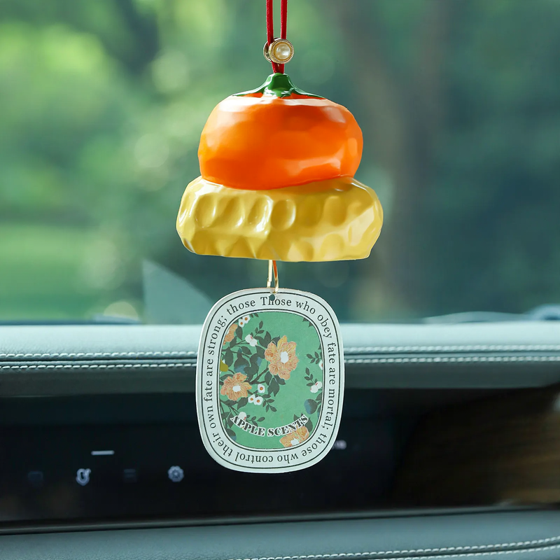 Car air freshener holder Khaki design with scent pads