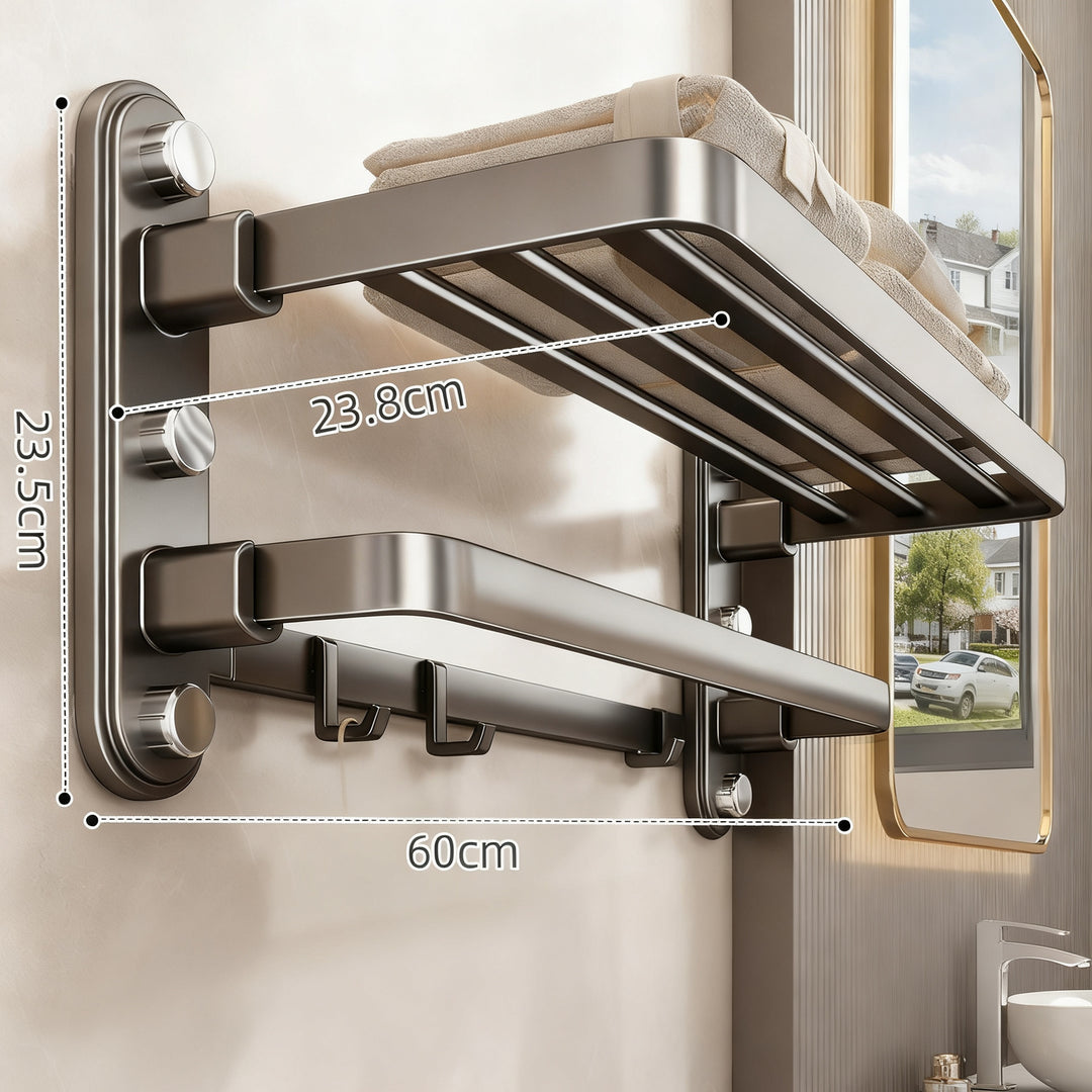 Towel holder without drilling, suction cup mounting