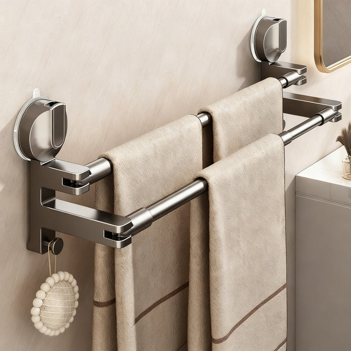 Towel holder with suction cup, extendable