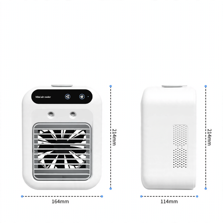 Portable table cooling fan with spray function
