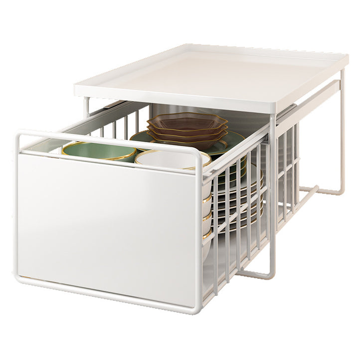 Extendable under-cabinet shelf made of metal