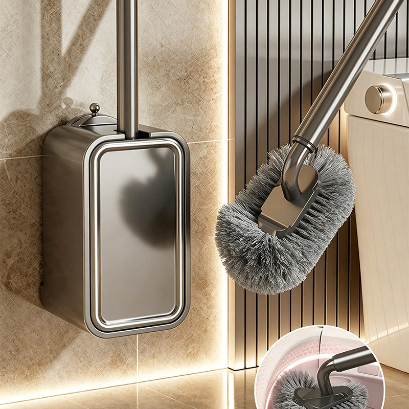 Toilet brush with suction cup, wall mountable