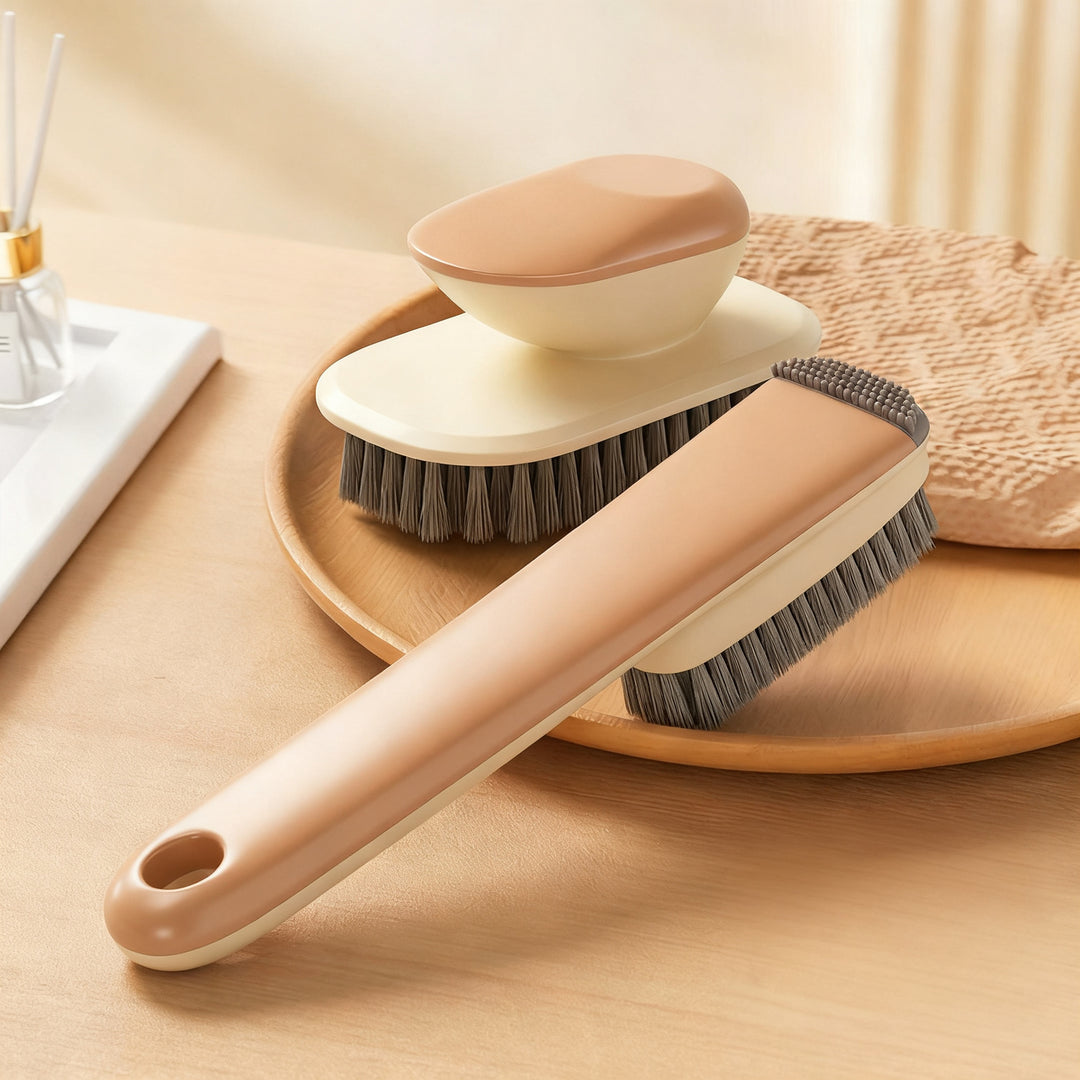 Shoe brush with soft bristles