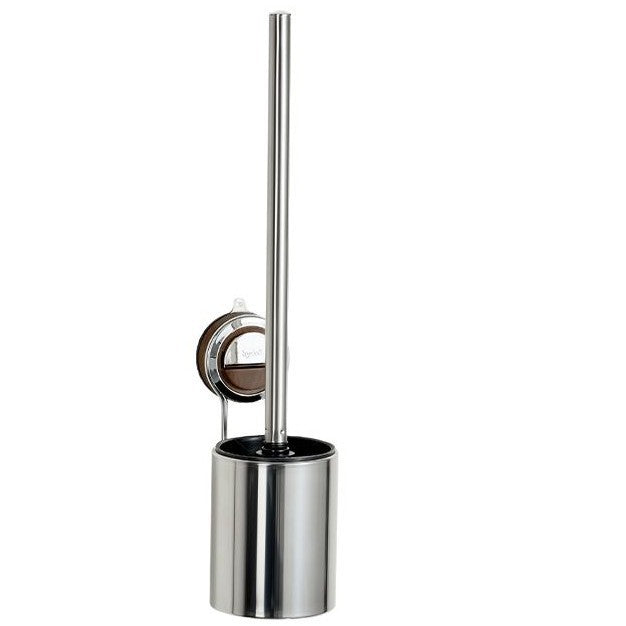 Stainless steel toilet brush with suction cup