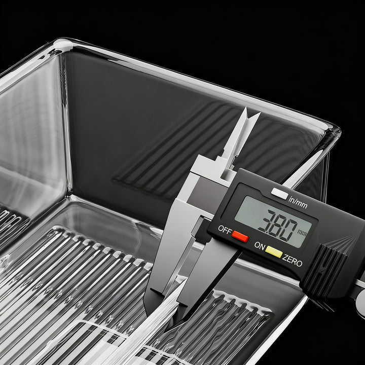 Refrigerator drawer made of PET with drain grid