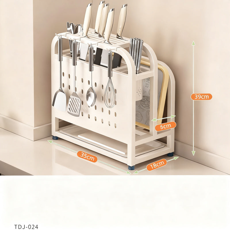 Knife holder and cutlery stand made of stainless steel