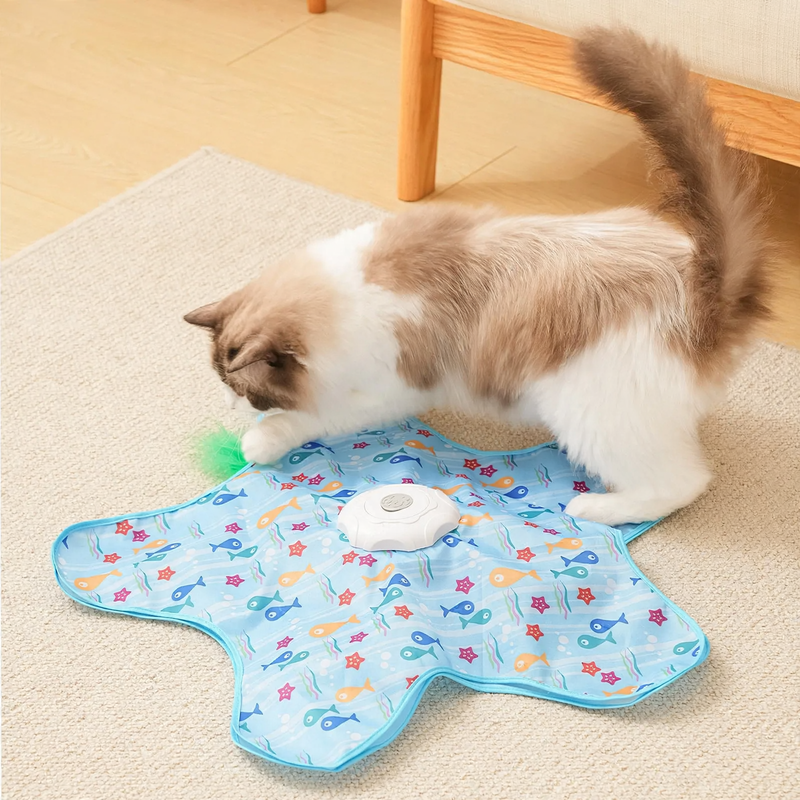 Electric cat toy with rotating disc