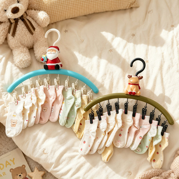 Christmas drying rack with clips
