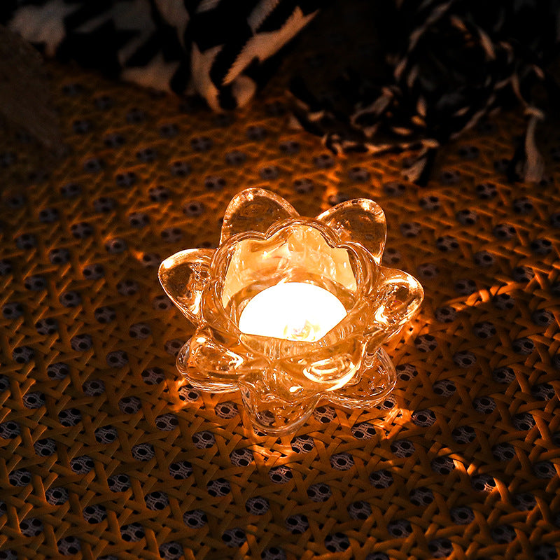 European style glass candle tray