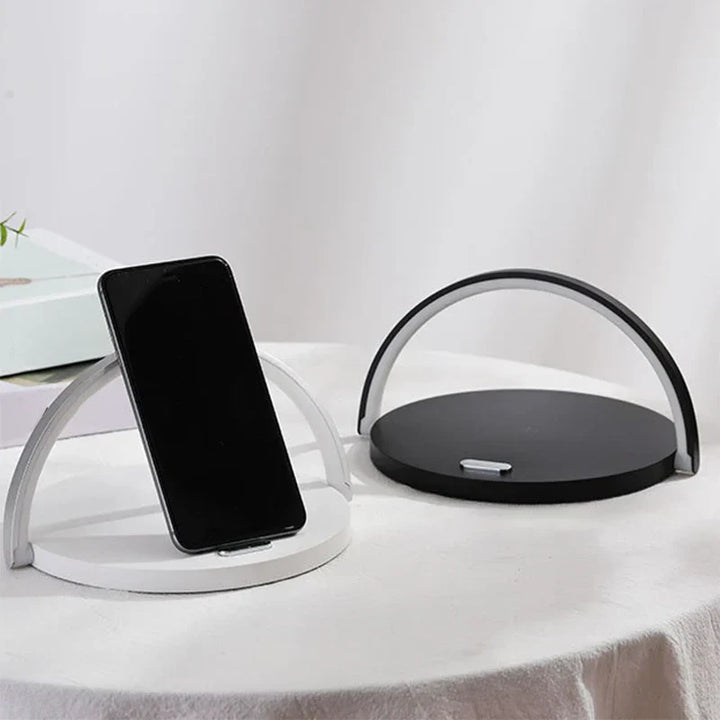 3-in-1 Wireless Charger, Phone Stand, and Stornfield LED Lamp