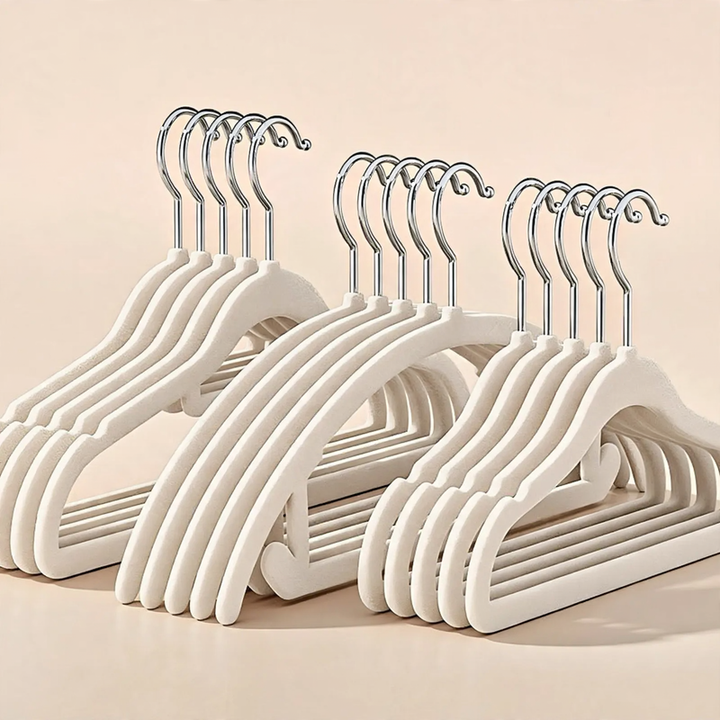 Flocked coat hangers, non-slip, 42 cm