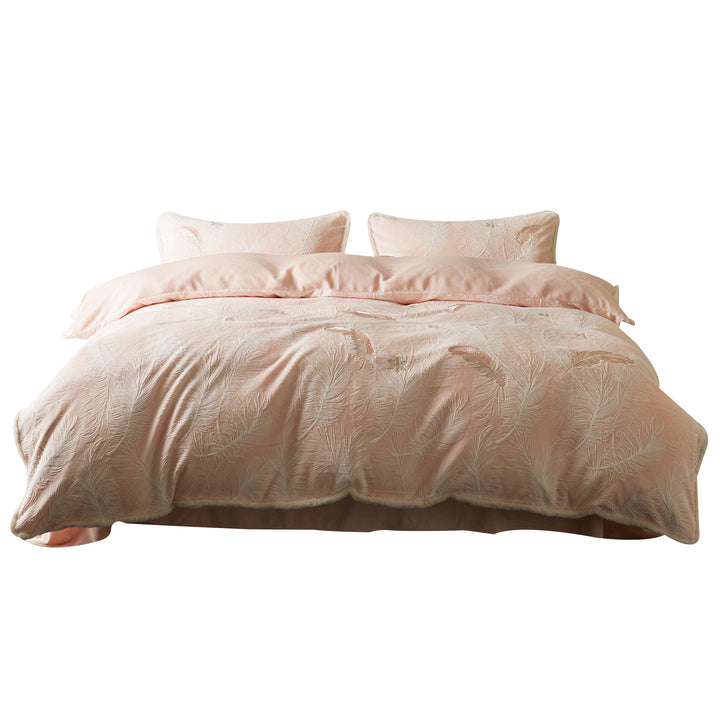 Milk fiber bedding set 4-piece, winter, floral pattern