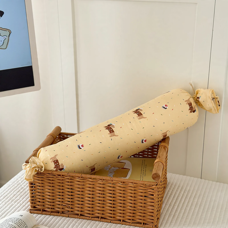Cotton baby side sleeper pillow, cylindrical