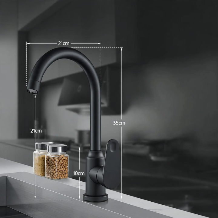 Kitchen mixer with universal joint and pressure compensation