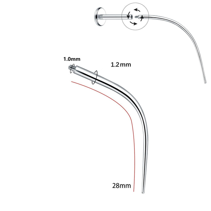 Titan-Piercing rod, flat base, internal thread
