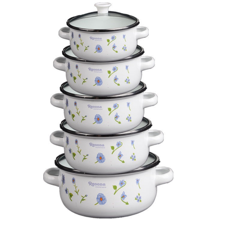 Enamelled pot with glass lid, 2.1–3 L