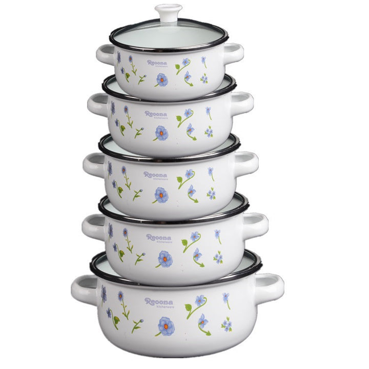 Enamelled pot with glass lid, 2.1–3 L