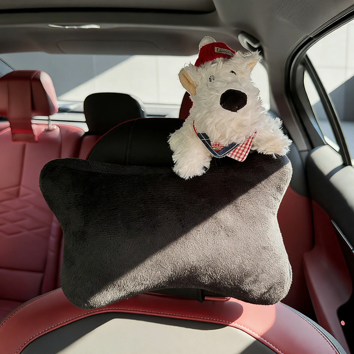 Car headrest pillow with cartoon pattern